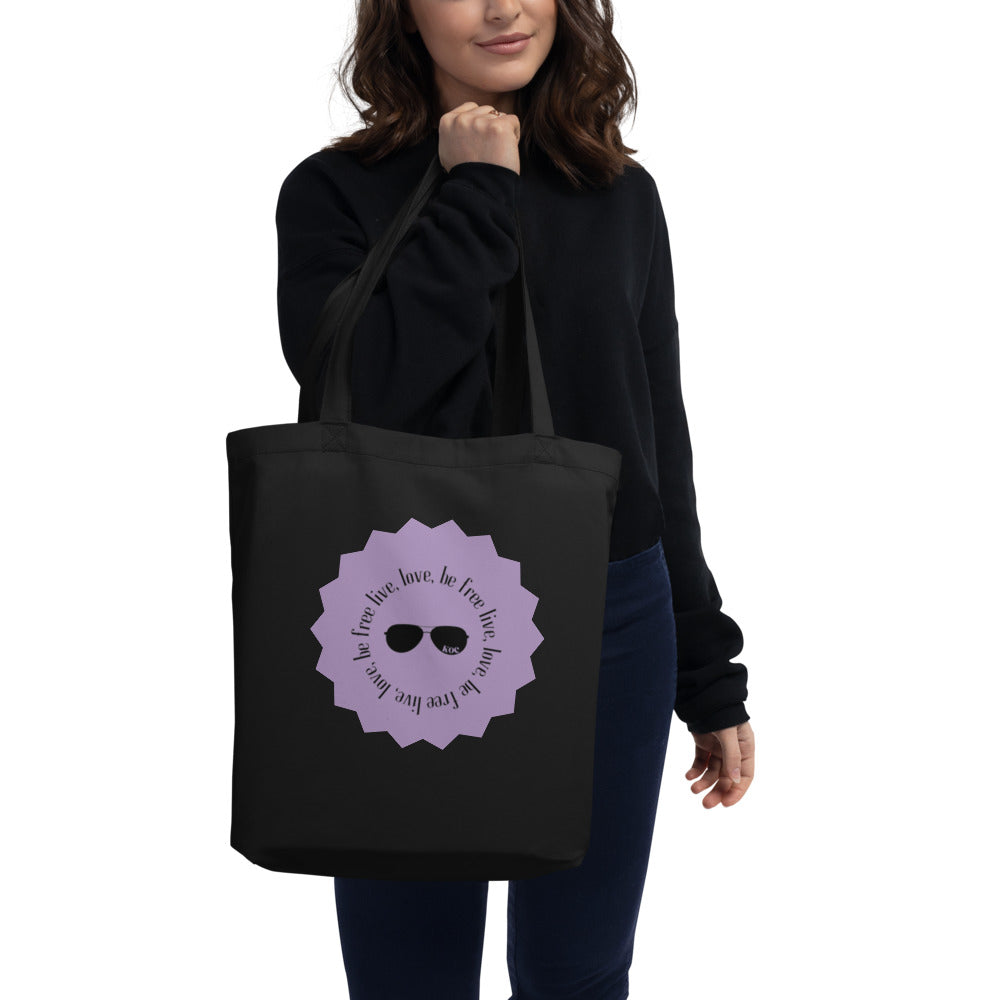 Live, Love and Be Free Black Eco Tote Bag