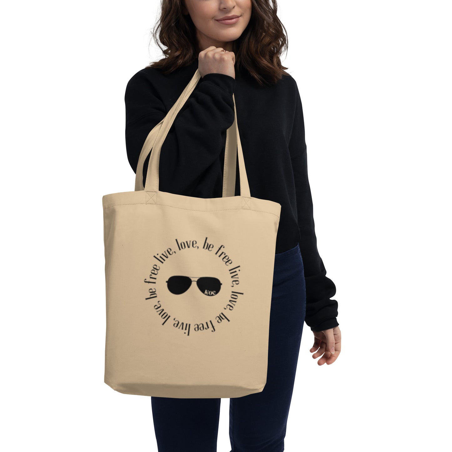 Live, Love and Be Free Oyster Eco Tote Bag