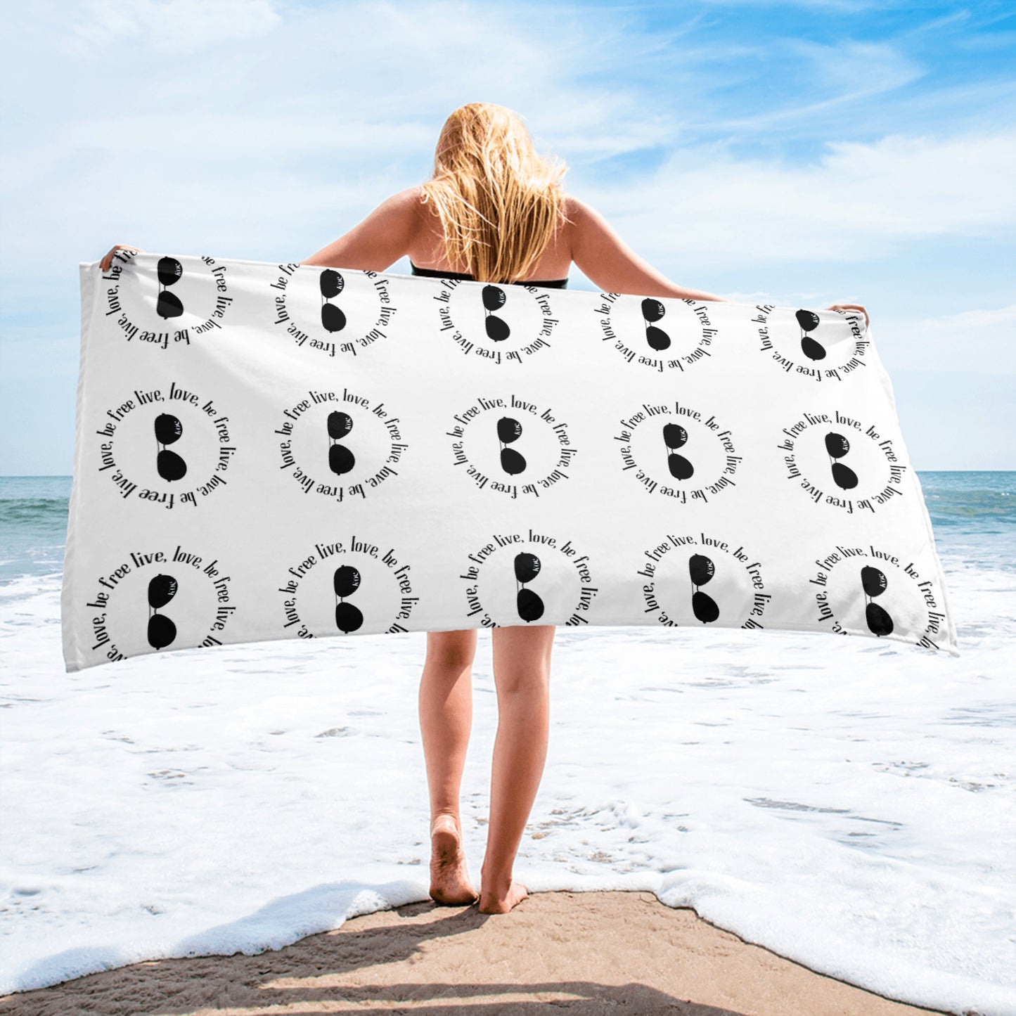 Live, Love and Be Free Beach Towel
