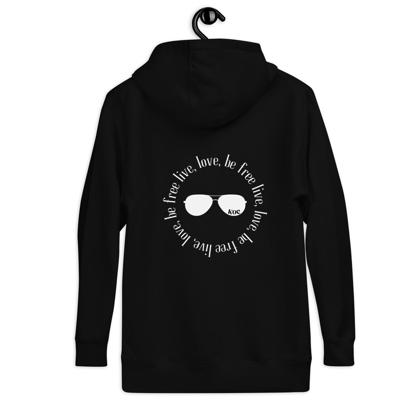 Live, Love and Be Free Black Unisex Hoodie