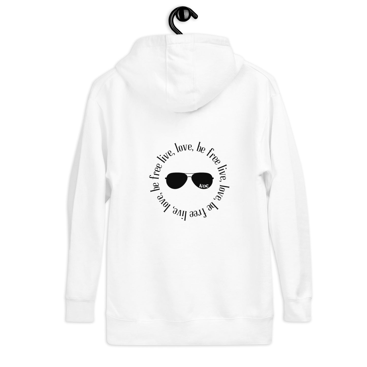 Live, Love, and Be Free White Unisex Hoodie