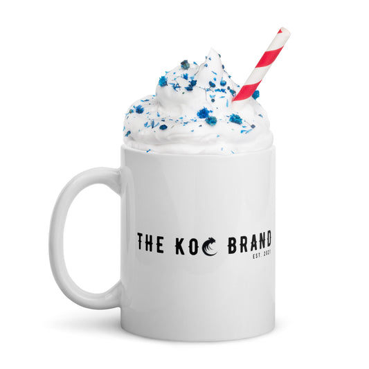 The KOC Brand White glossy mug
